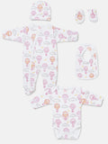 Baby All-In-One 5-Piece Set Hot Air Balloon Collection - Baby Pink