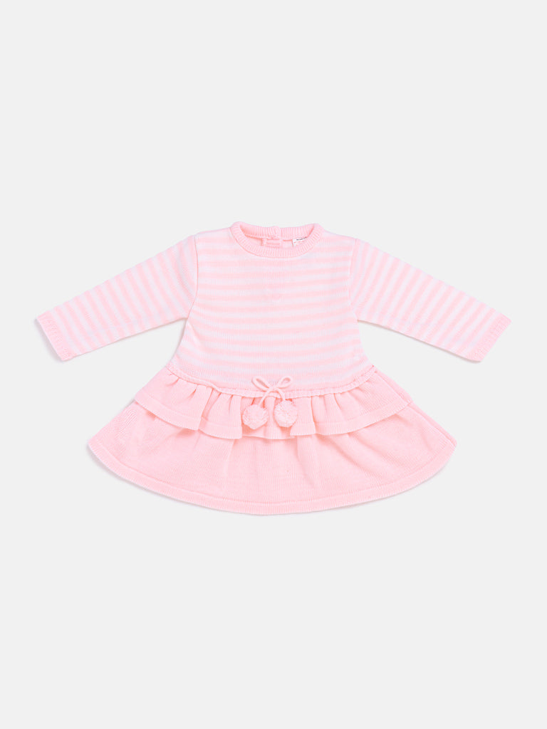Baby Girl Carlota Collection Knitted Dress - Baby Pink