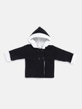 Baby Girl Carlota Collection Knitted Coat with Hood - Black