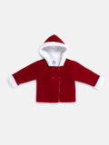 Baby Girl Carlota Collection Knitted Coat with Hood - Red