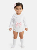Baby Girl Tina Collection 2-piece Spanish Knitted Romper Set - White