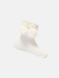 Baby Unisex Knitted Pom-pom Ankle Socks - Ivory