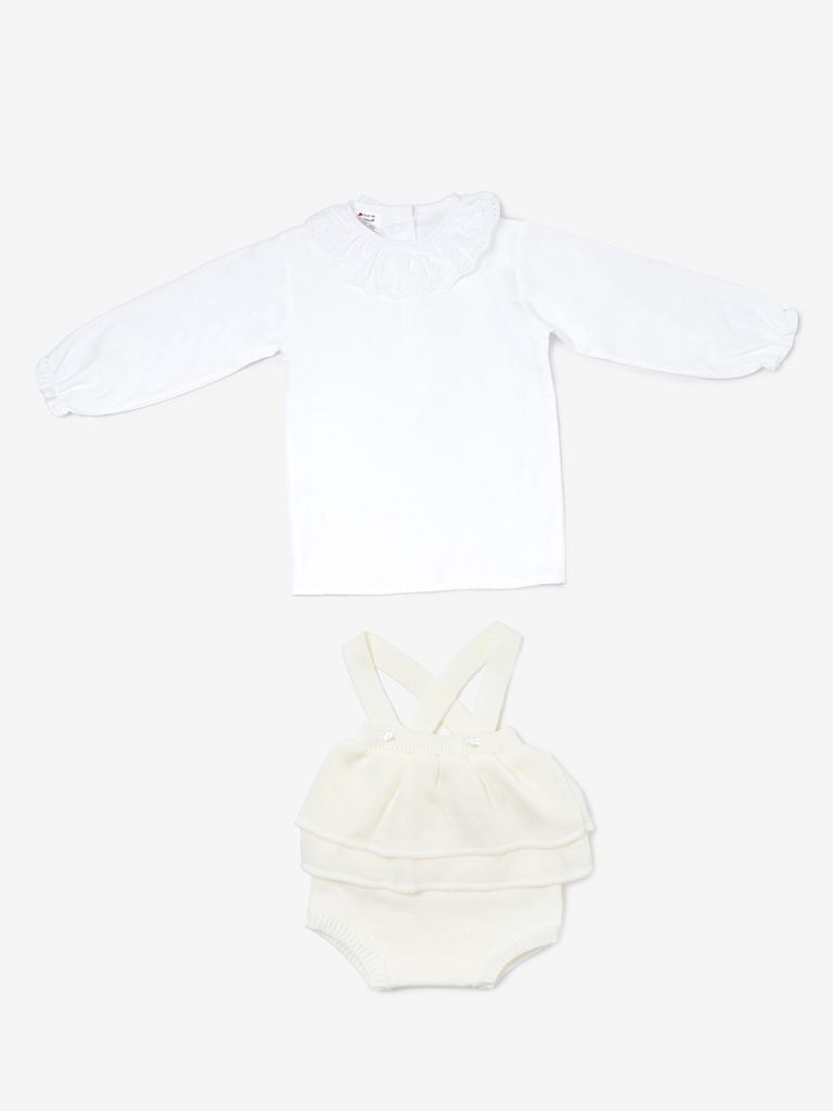 Baby Girl Nerea Collection 2-piece Spanish Knitted Set - Ivory