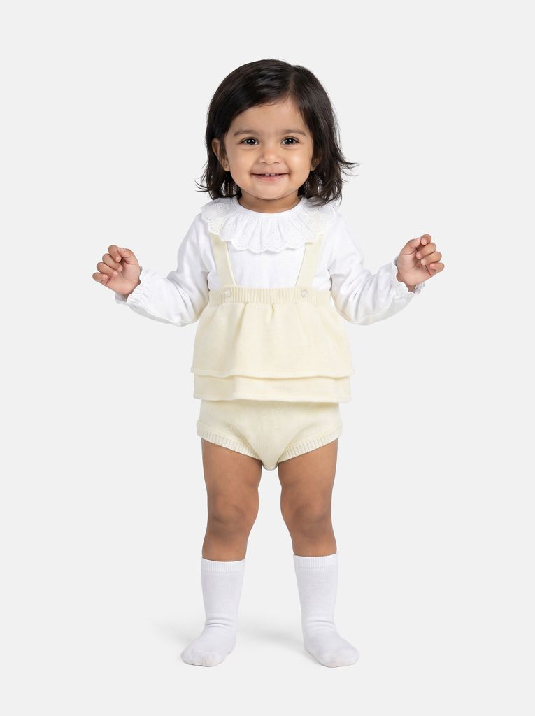 Baby Girl Nerea Collection 2-piece Spanish Knitted Set - Ivory
