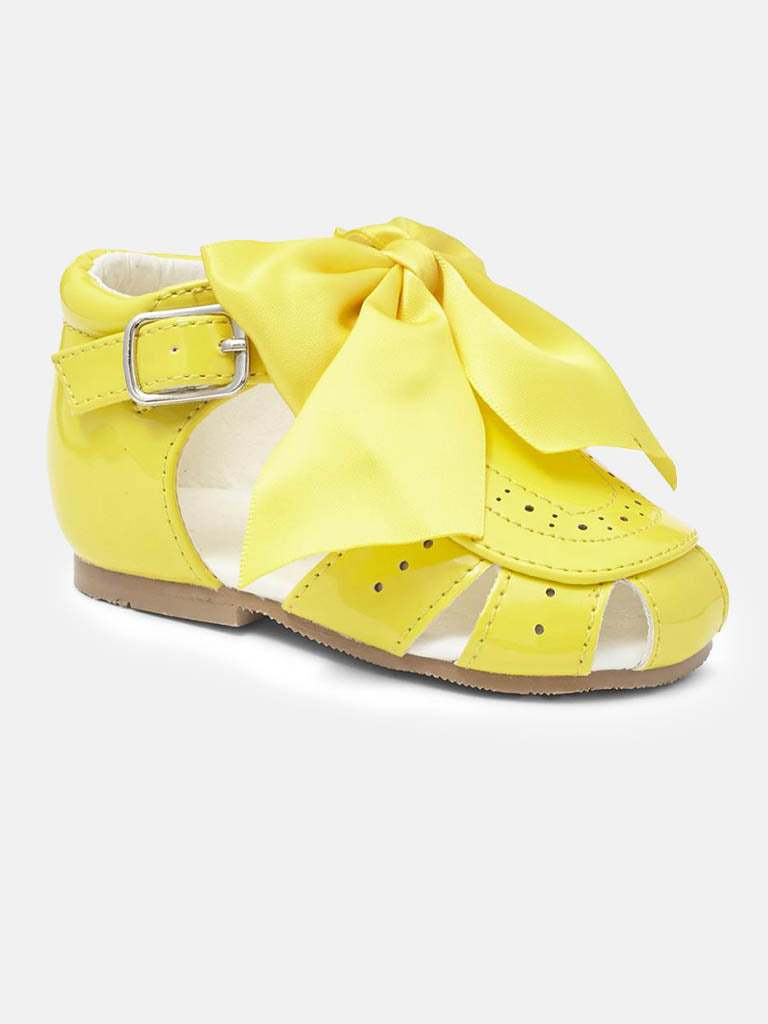 Baby Girl Sevva Sandals with Satin Bow TERRI Collection-Yellow