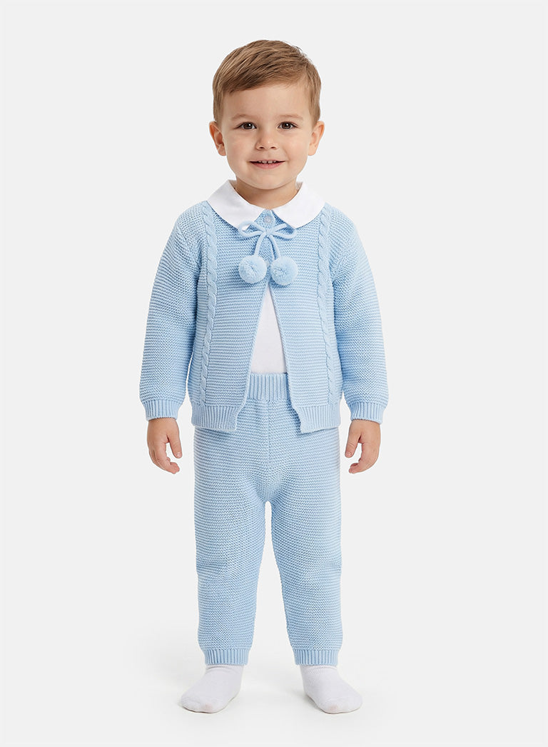 Boy Zian Collection 3-Piece Knitted Set Baby & Toddler - Baby Blue