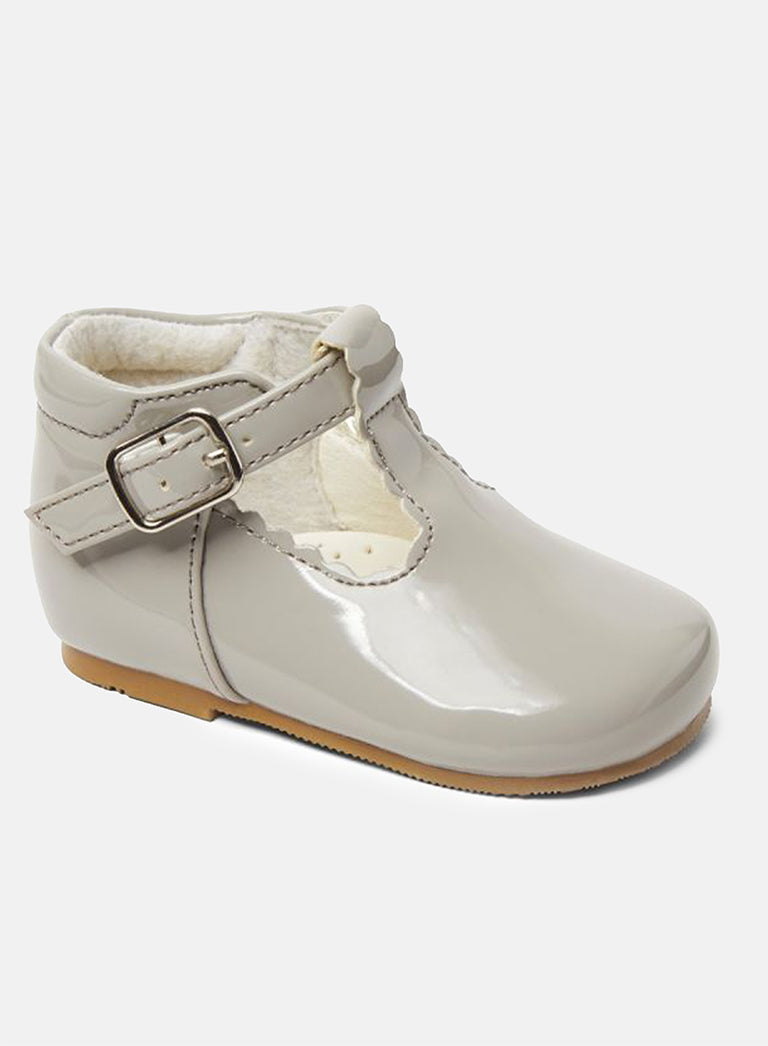 Baby Girl Arianna Collection Buckle Strap Shoes - Grey