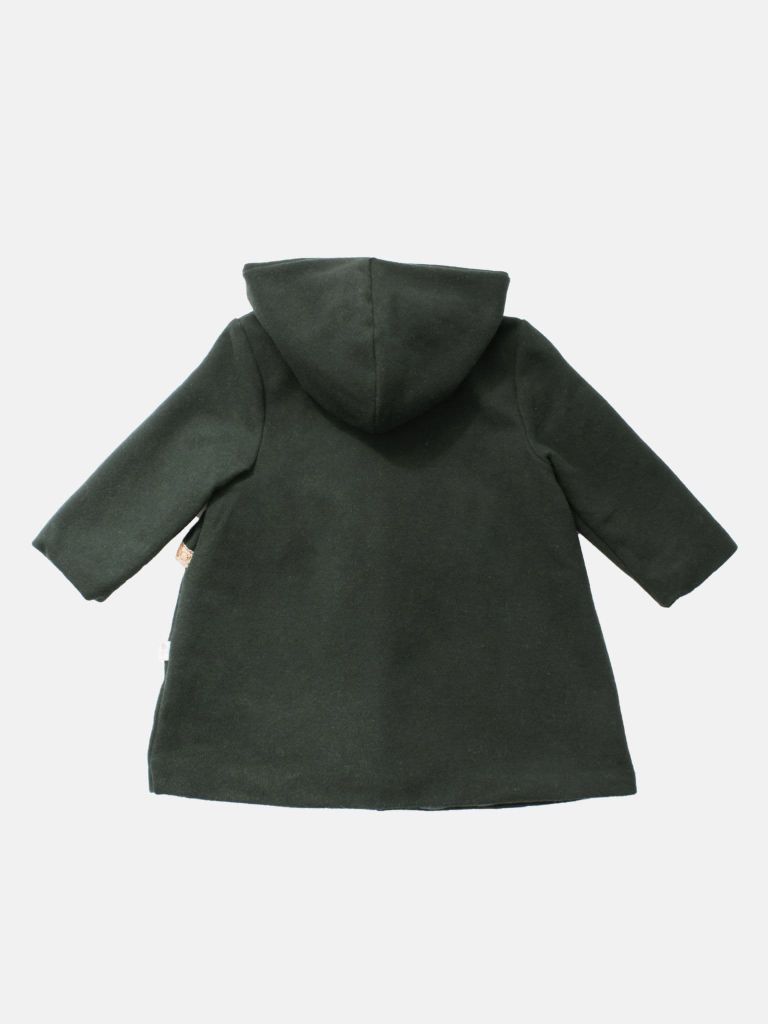 Baby Girl Luxury Winter Hooded Spanish Coat - Dark Green