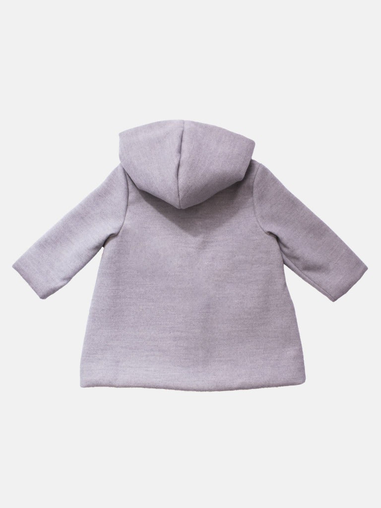 Baby Girl Luxury Spanish Coat with Frills and Hood - Grey