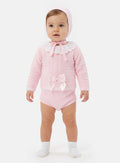 Baby Girl Aria Collection 3-piece Spanish Knitted Set - Baby Pink