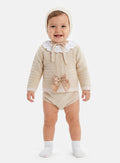 Baby Girl Aria Collection 3-piece Spanish Knitted Set - Beige