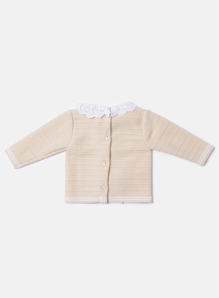 Baby Girl Aria Collection 3-piece Spanish Knitted Set - Beige