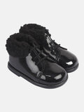 Baypods Hard Sole Unisex Faux Fur Boots - Black