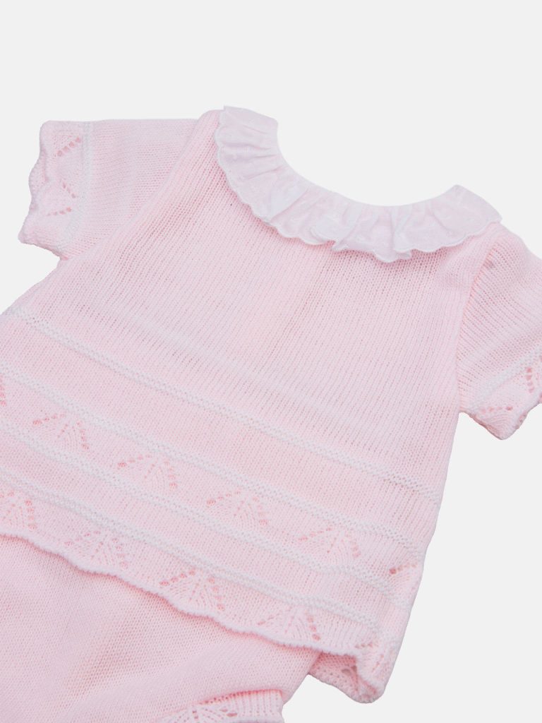 Baby Girl Nela Collection 2 Piece Baby Pink Knitted Set