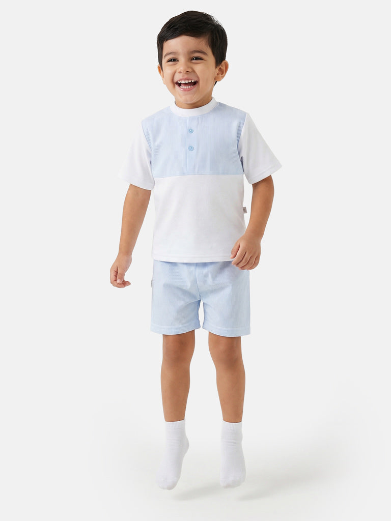 Baby Boy Tiago Collection 2-Piece Set Spanish Romper - Baby Blue