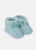 Baby Cable Knit Booties - Sage