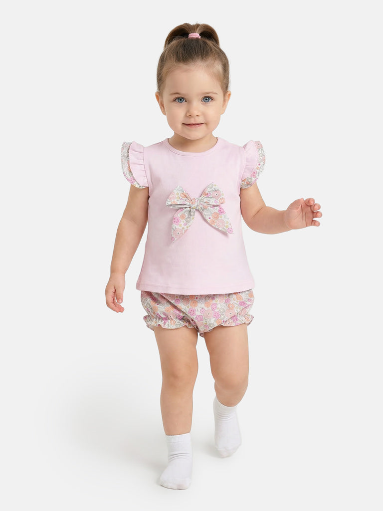 Baby Girl Elena Collection Spanish Romper 2-Piece Set - Baby Pink