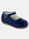Baby Girl MARY JANE Shoes Emma Scalloped Trim - Navy