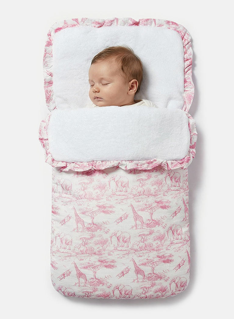 Baby Safari Collection Footmuff - Baby Pink