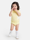 Baby Girl 2-piece Spanish Knitted Set with Bunny - Lemon Yellow
