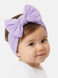 Baby Girl Textured Headband with Knotted Bow - Lilac