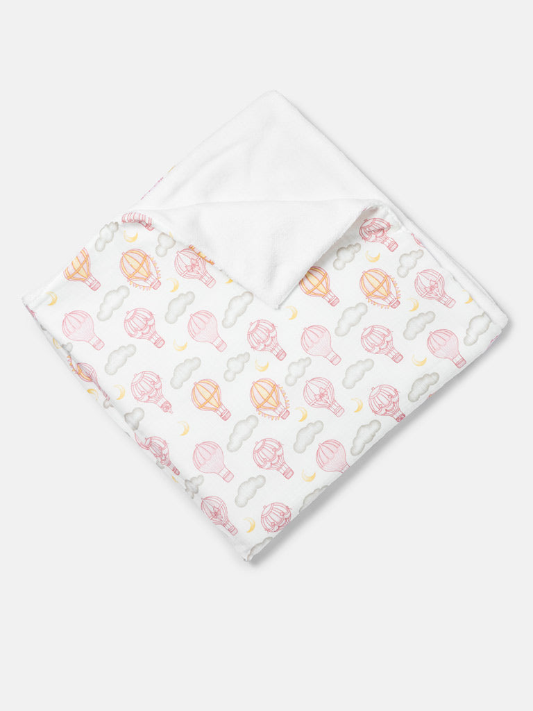 Baby Hot Air Balloon Collection Blanket - Baby Pink