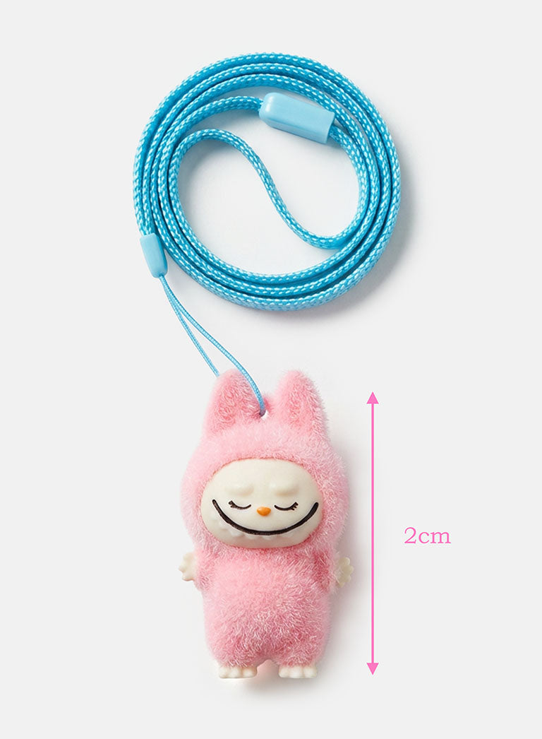 Mini Flocked Labubu "Exciting Macaron" Charm – Single Blind Box – Unofficial item