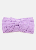 Baby Girl Textured Headband with Knotted Bow - Lilac