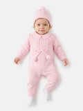Baby Sami Collection Knitted All-in-one Set with Hat - Baby Pink