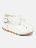 Baby Girls Satin Bow Paula Collection Shoes - White