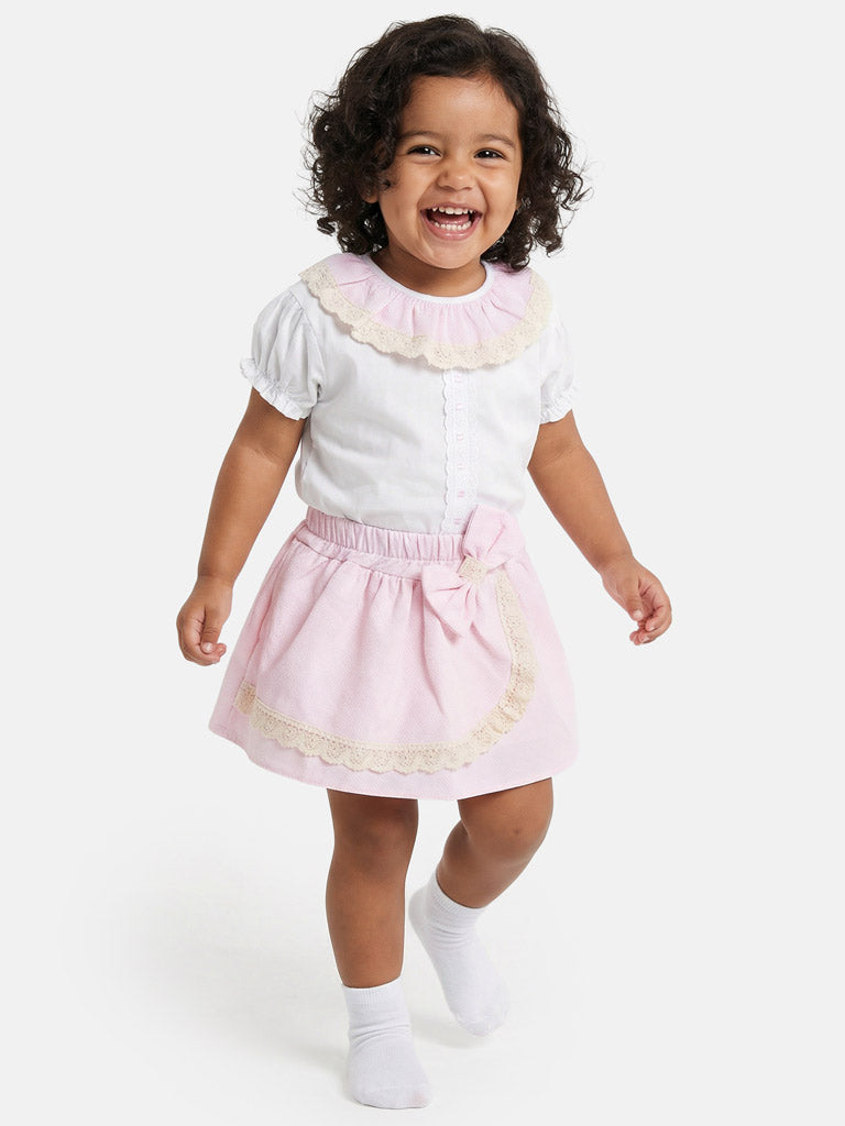 Baby Girl Theresa Collection 3-piece Spanish Romper Set - Baby Pink