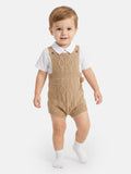 Baby Boy Javi Collection 2-piece Pom-pom Knitted Set - Camel Brown