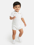 Baby Boy Javi Collection 2-piece Pom-pom Knitted Set - White
