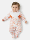 Baby Grow for Girls Safari Collection with Satin Bows - Orange