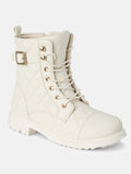 Baby Girl Sage Collection Zip-Up Boots - Ivory