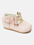 Baby Girl Buckle Strap Big Bow Shoes Sky Collection - Pink