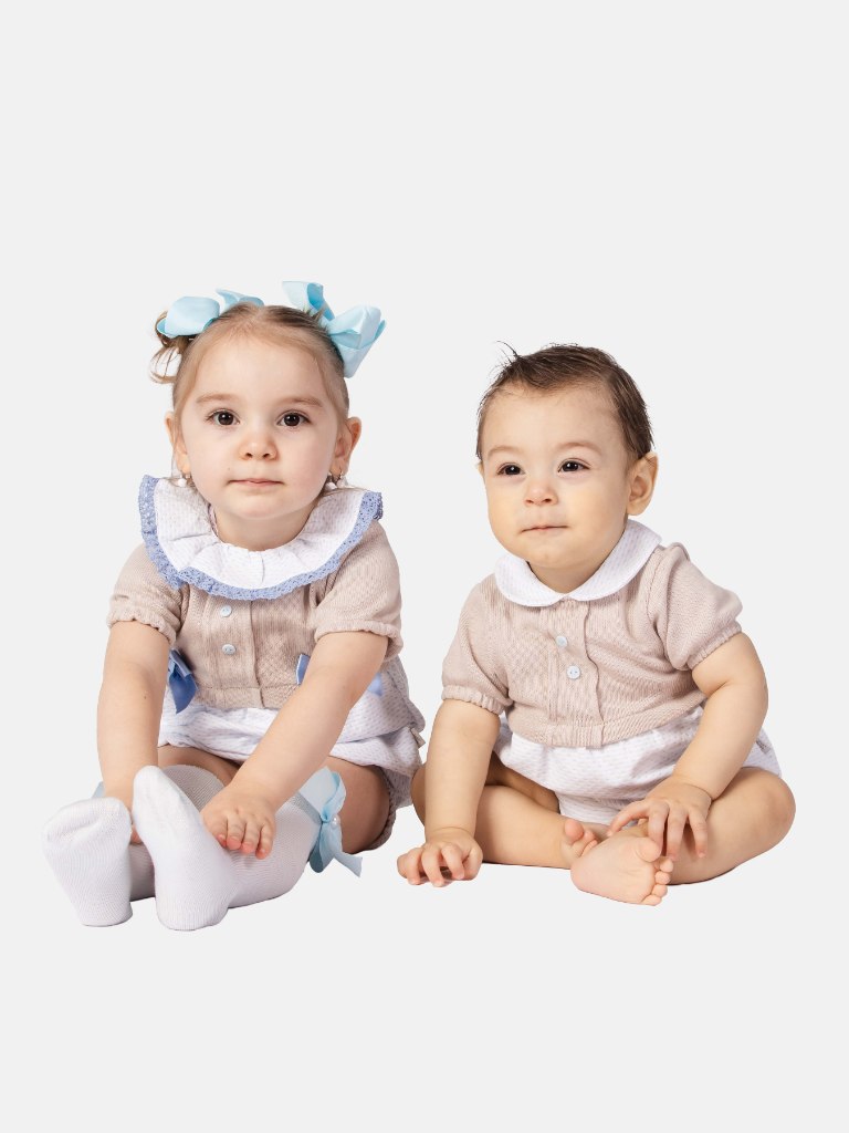 Baby Girl/Boy Ines & Leon Baby Blue Spanish Romper Bundle
