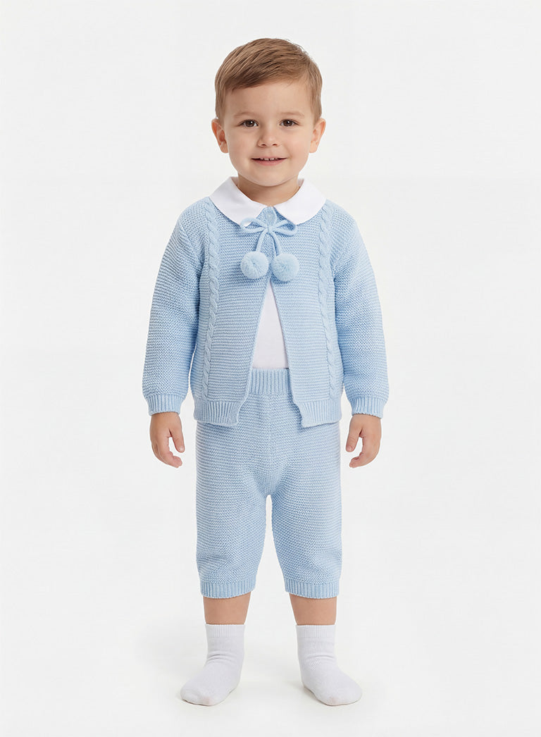 Boy Zian Collection 3-Piece Knitted Set Baby & Toddler - Baby Blue
