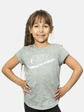 Nike Junior Logo Print Half Sleeves Crew Neck T-Shirt - Grey