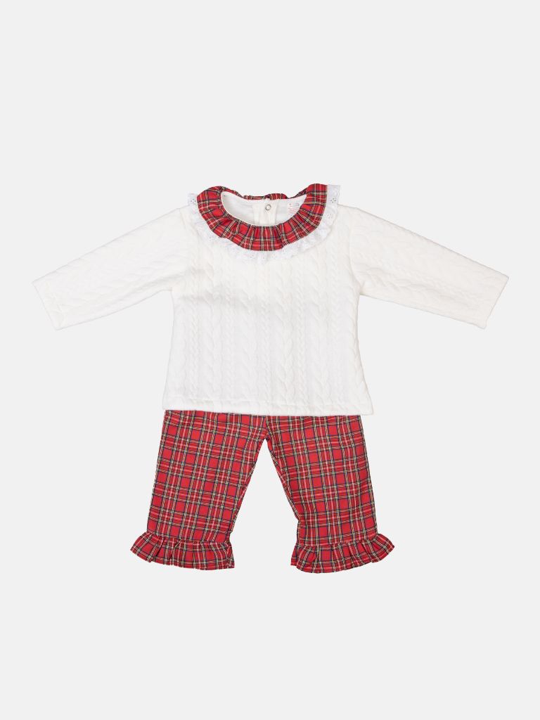 Baby Girl Holiday Angel Collection 2-piece Set - White and Red