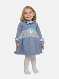 Baby Girl Adella Collection Spanish Dress with Bows - Blue