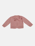 Baby Girl Cardigan with 2 Big Bows - Dusty Pink