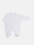 Tiny Baby Unisex Pink Star Sleepsuit - White with pink stars