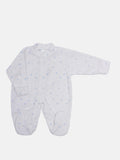 Tiny Baby Unisex Blue Star Sleepsuit - White with Blue stars