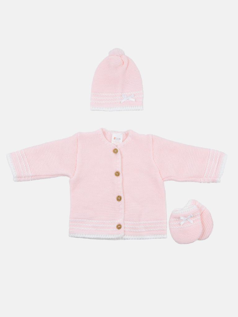 Baby Girl Palma Collection 3 pieces Knitted set - Pink - Normal Fit