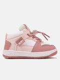 Baby Girl Active Trainers with panels and lace closure - Dusty Pink