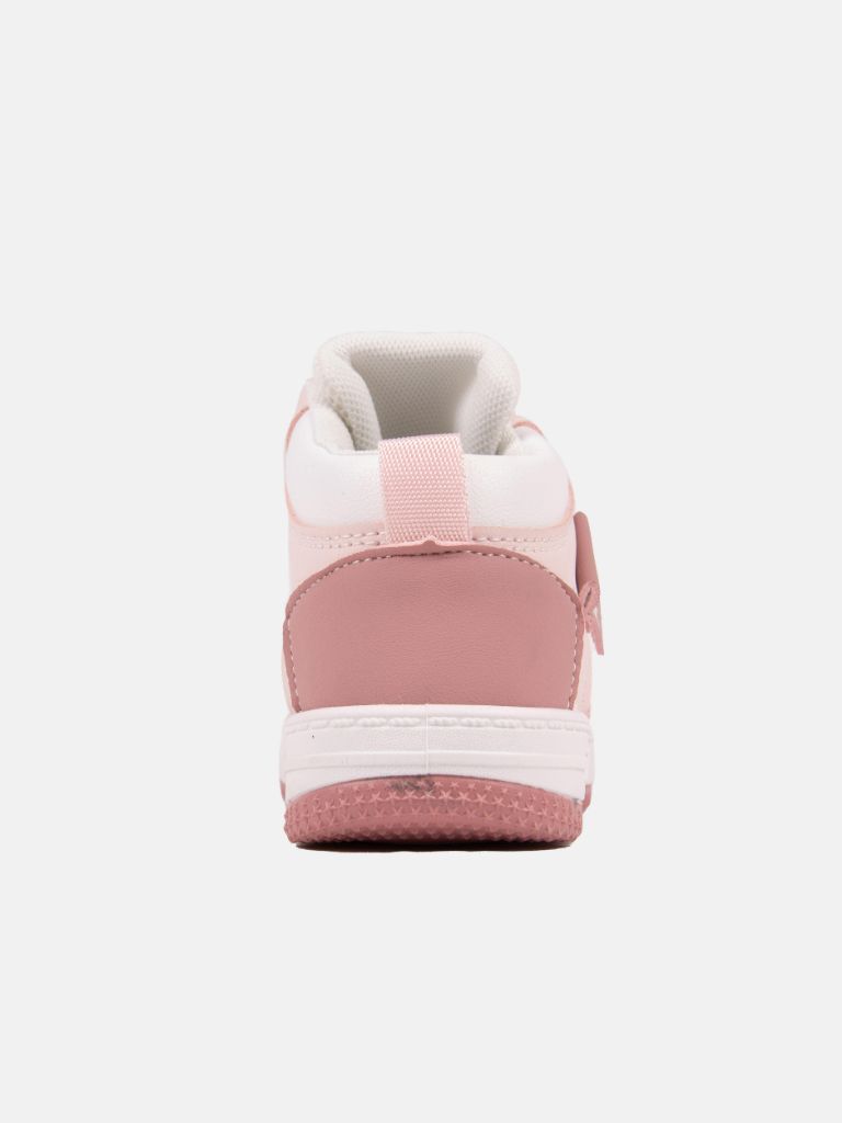 Baby Girl Active Trainers with panels and lace closure - Dusty Pink