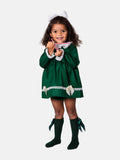 Baby Girl Alma Collection Dress with Lace and Bows - Green
