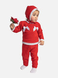 Baby Girl Ana Collection 3-piece Knitted Set with Bonnet - Red