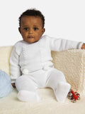 Baby Boy Luis Collection 3-piece Knitted Set with Pom-poms - White